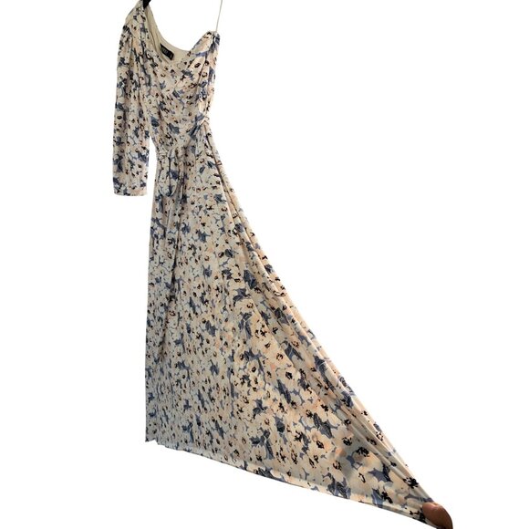 Lauren Ralph Lauren Asymmetrical One-Shoulder Floral Print Dress Size 8 RE10613 - Picture 4 of 13